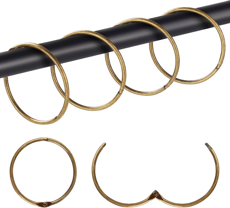 Mafegu 20Pcs Shower Curtain Hooks,Metal Round Shower Curtain Hooks Roman Rings Rustproof Decorative Shower Curtain Rings for Bathroom, Bathtub, Window, Balcony (20, Bronze) - Image 1